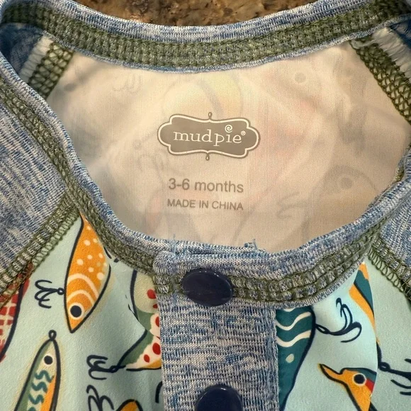 Mud Pie Baby Fishing Lure Rashguard Swim Swimsuit 3-6 Months - Picture 3 of 4